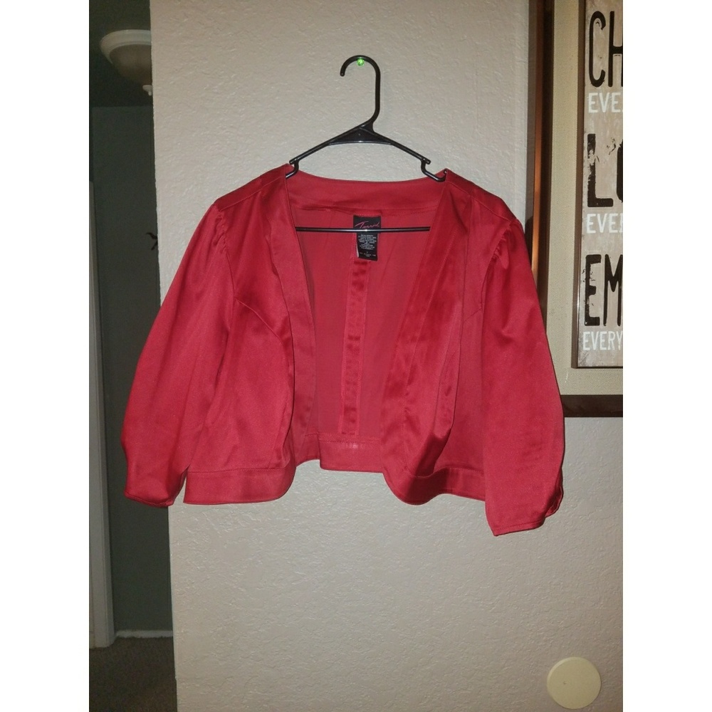 Torrid size 3 red satin shrug
